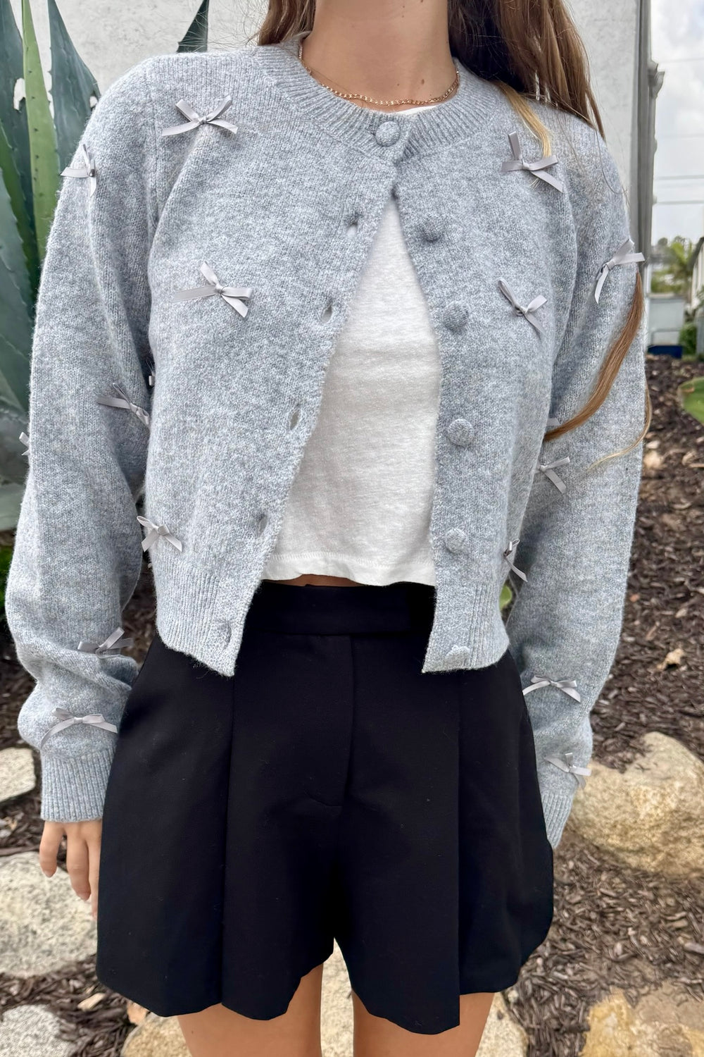 KEEN THE LABEL Sabel Bow Cardigan-The Shop Laguna Beach