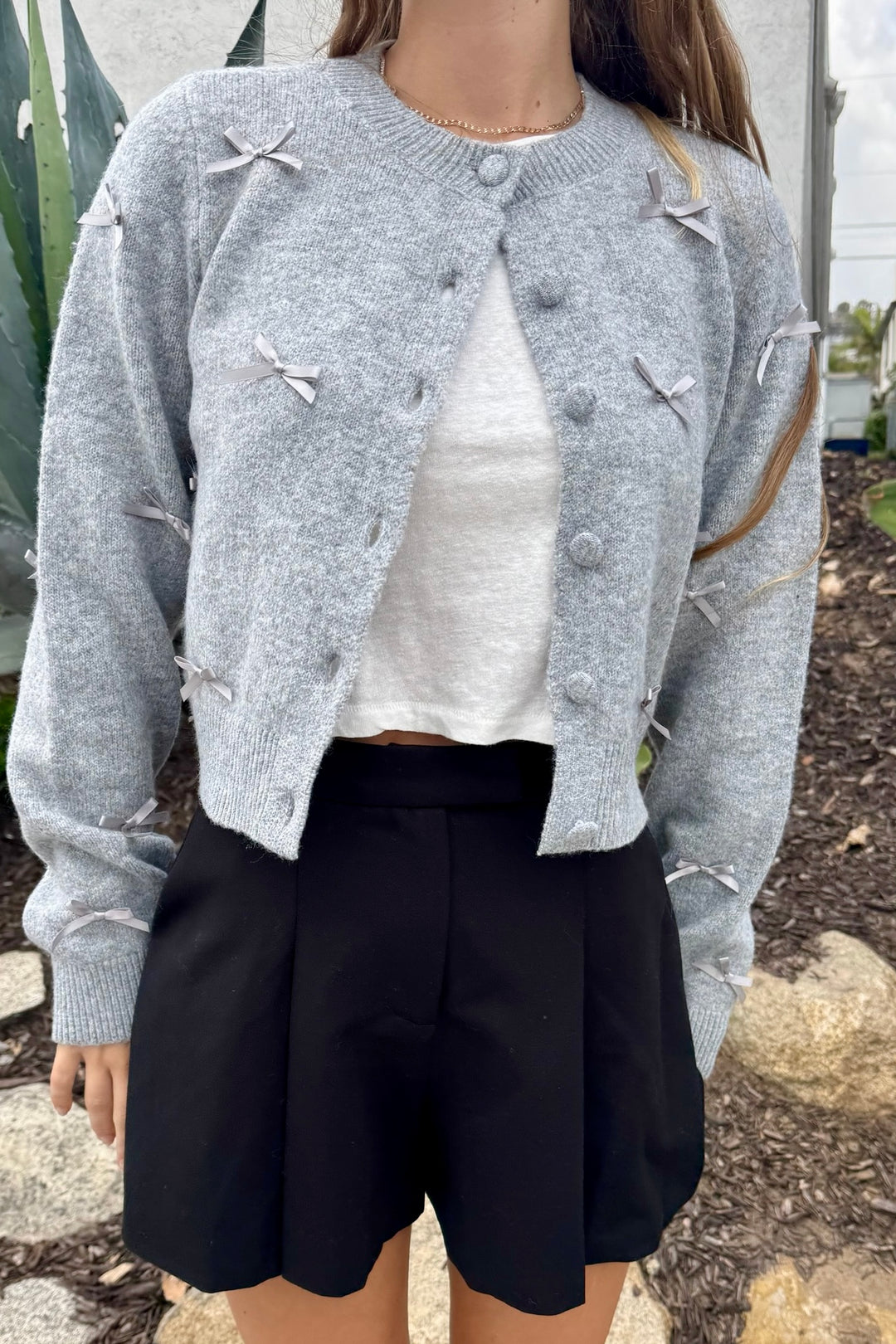 KEEN THE LABEL Sabel Bow Cardigan-The Shop Laguna Beach