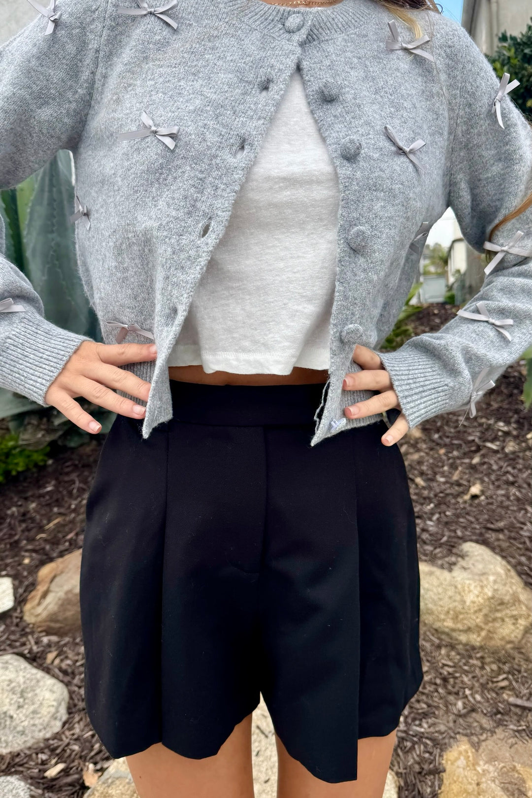 KEEN THE LABEL Sabel Bow Cardigan-The Shop Laguna Beach