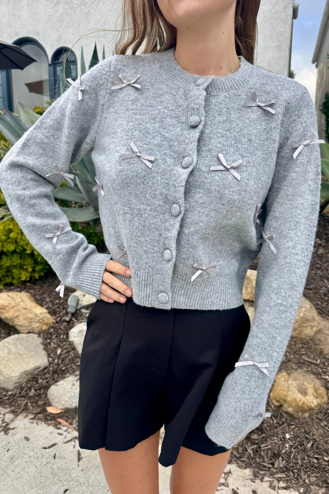 KEEN THE LABEL Sabel Bow Cardigan-The Shop Laguna Beach