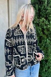 KEEN THE LABEL Clarissa Patterned Sherpa Fleece Jacket