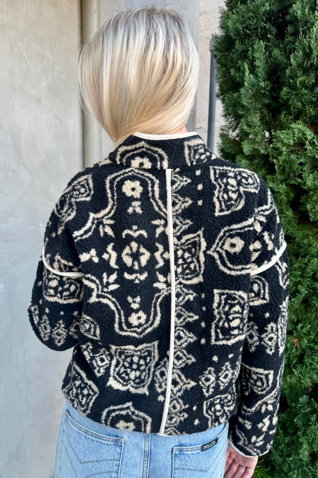 KEEN THE LABEL Clarissa Patterned Sherpa Fleece Jacket-The Shop Laguna Beach