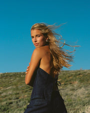 RHYTHM Pinstripe Denim Halter Vest-The Shop Laguna Beach