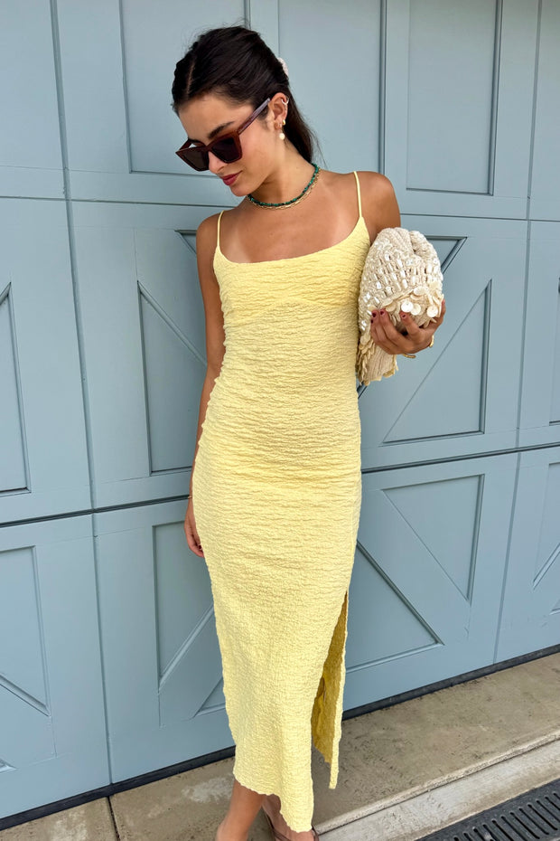 KEEN THE LABEL Monaco Textured Midi Dress-The Shop Laguna Beach