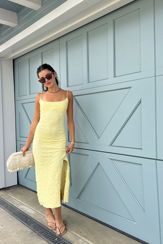 KEEN THE LABEL Monaco Textured Midi Dress-The Shop Laguna Beach