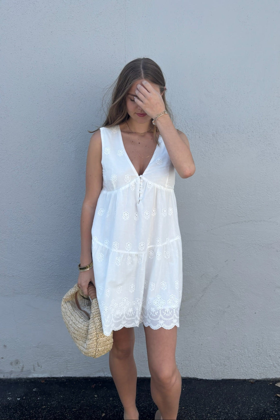 KEEN THE LABEL Piper Eyelet Tiered Mini Dress-The Shop Laguna Beach