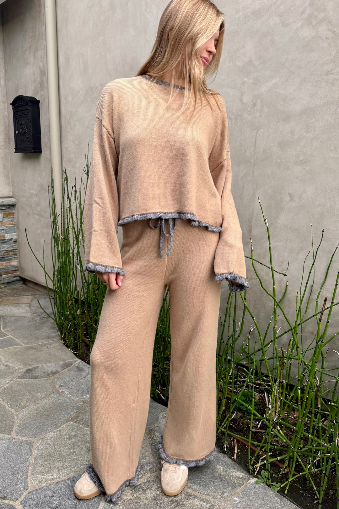 KEEN THE LABEL Nellie Ruffle Sweater Top-The Shop Laguna Beach