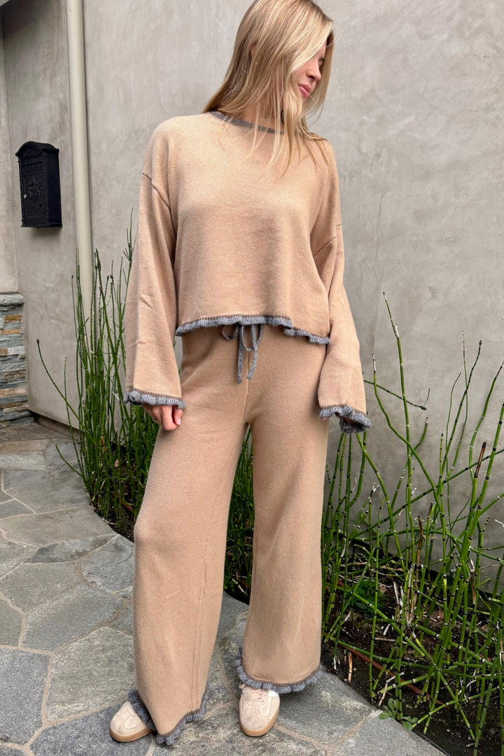 KEEN THE LABEL Nellie Ruffle Sweater Top-The Shop Laguna Beach