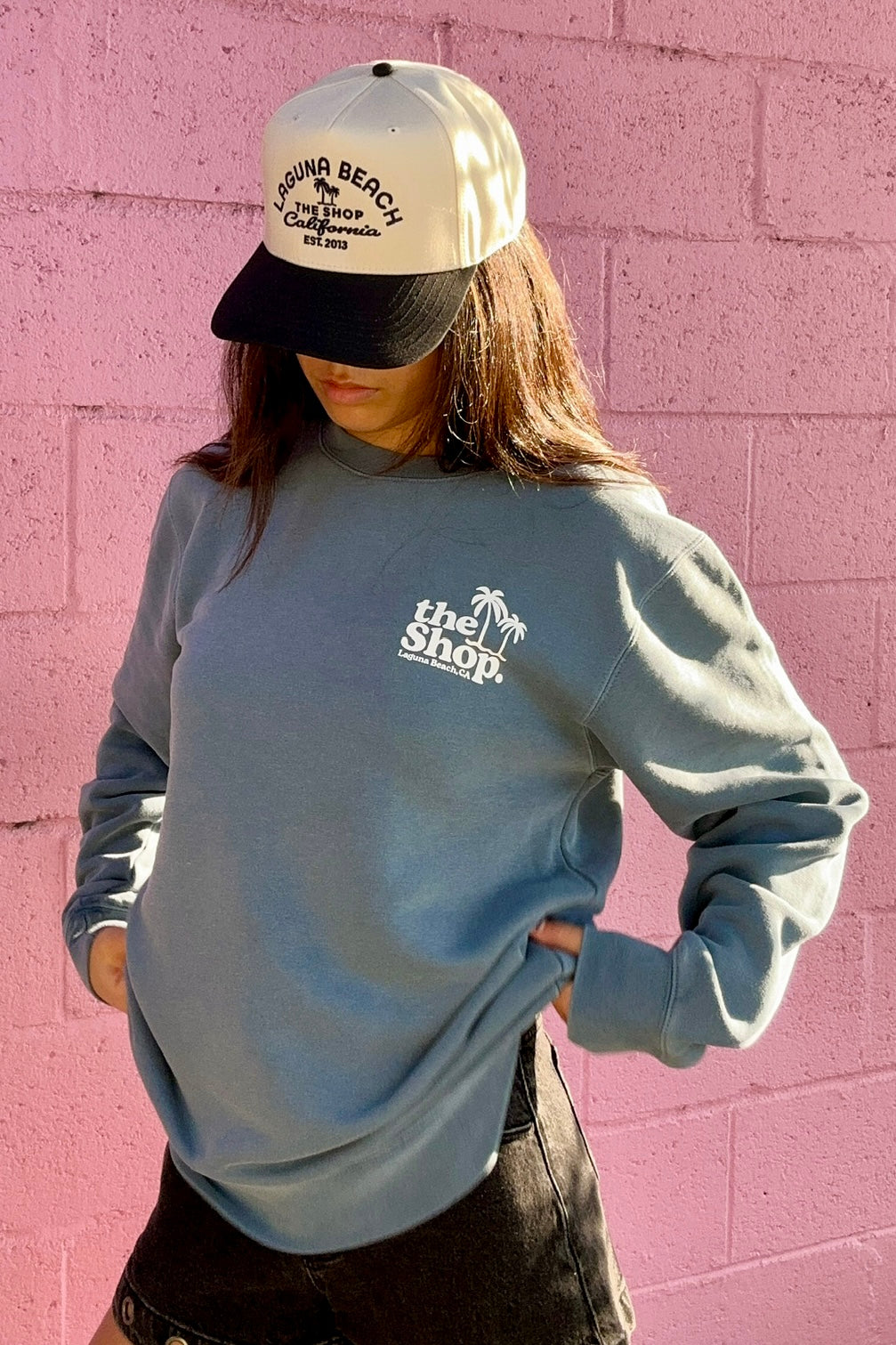 THE SHOP CLASSIC Laguna Scene Pigment-Dyed Crew Pullover - More Colors Available-The Shop Laguna Beach