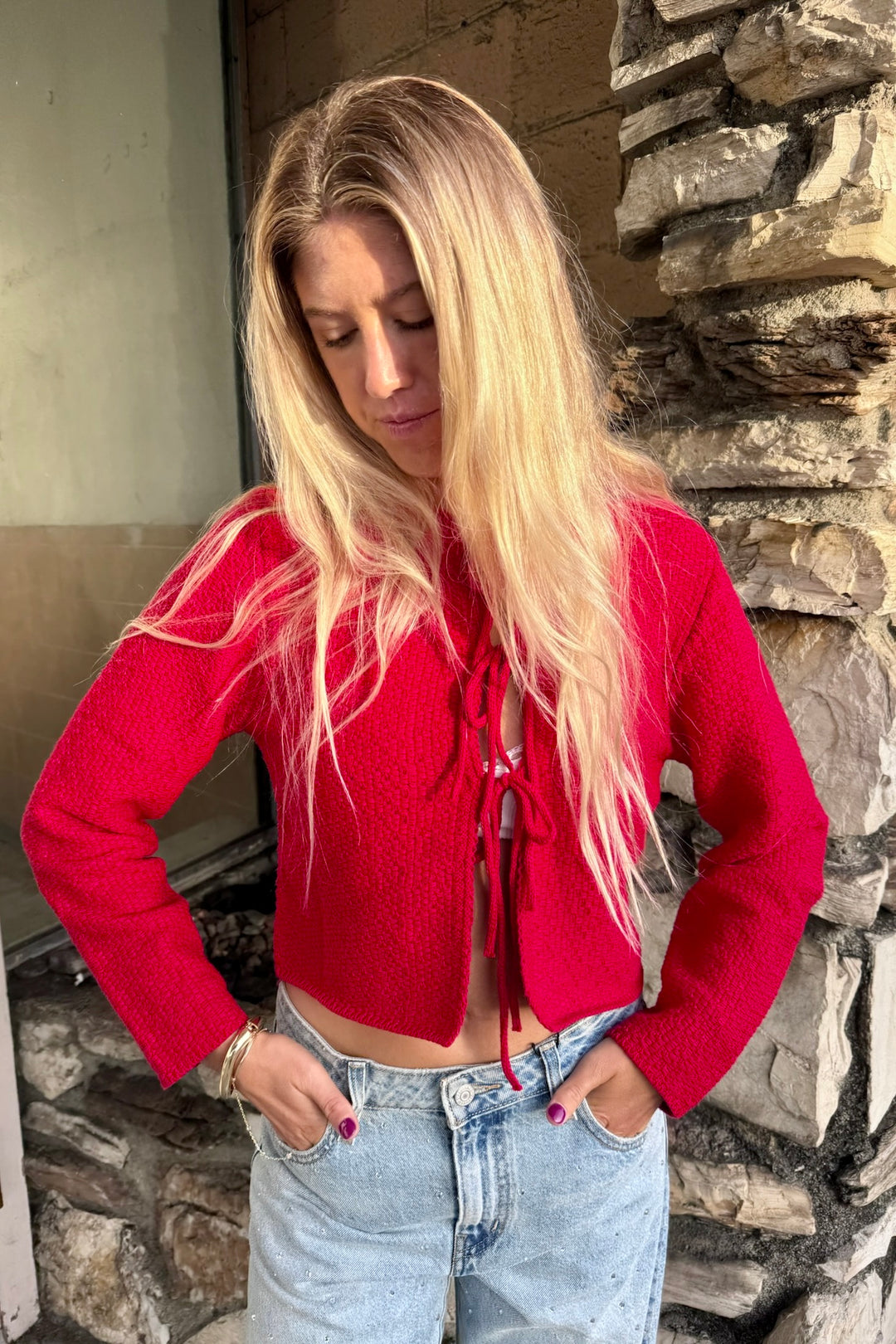 KEEN THE LABEL Maura Tie-Front Sweater-The Shop Laguna Beach