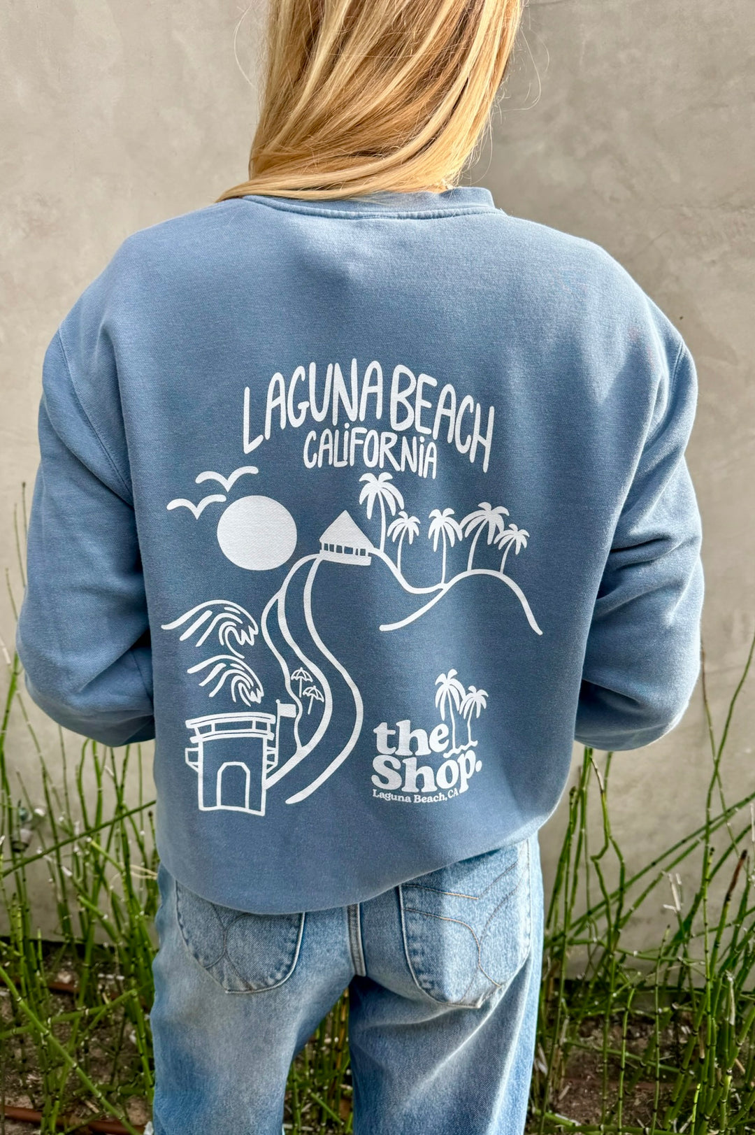 THE SHOP CLASSIC Laguna Scene Pigment-Dyed Crew Pullover - More Colors Available-The Shop Laguna Beach