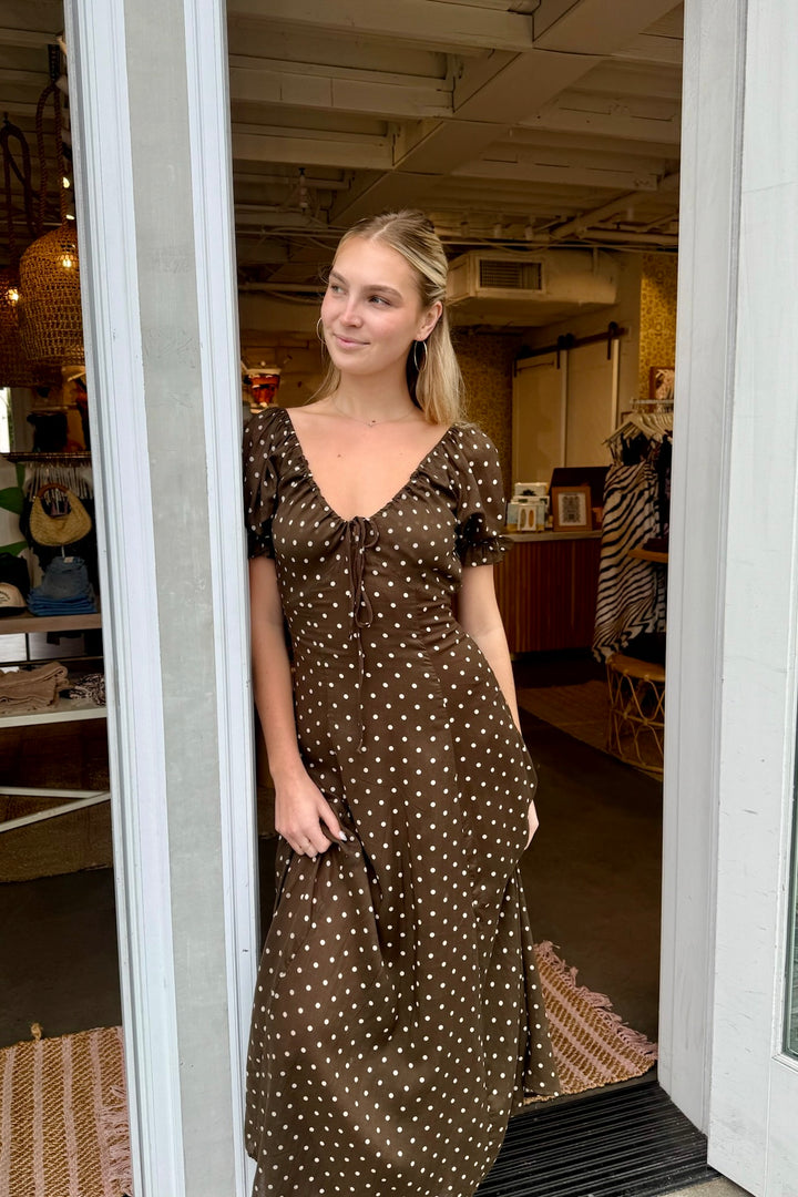 KEEN THE LABEL Elsie Polka Dot Maxi Dress-The Shop Laguna Beach