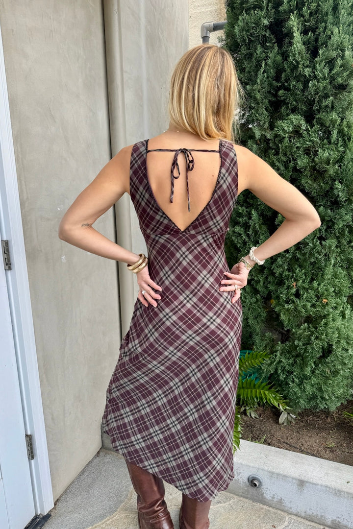 KEEN THE LABEL Kalina Plaid Maxi Dress-The Shop Laguna Beach