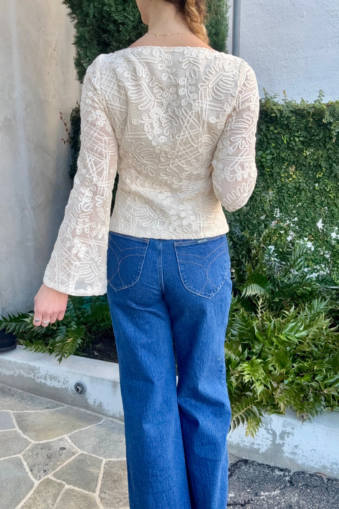 KEEN THE LABEL Brett Embroidered Long Sleeve Top-The Shop Laguna Beach