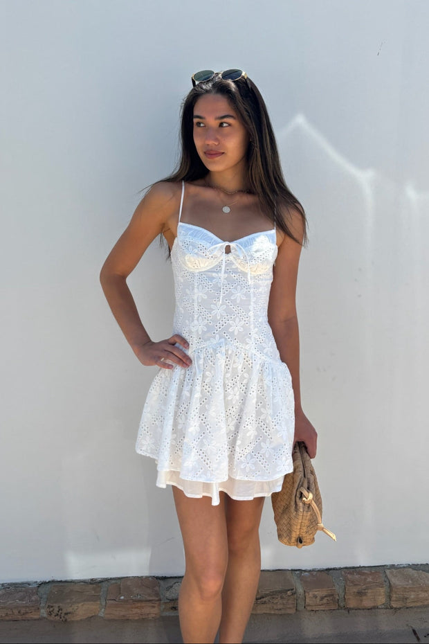 KEEN THE LABEL Chandra Eyelet Mini Dress