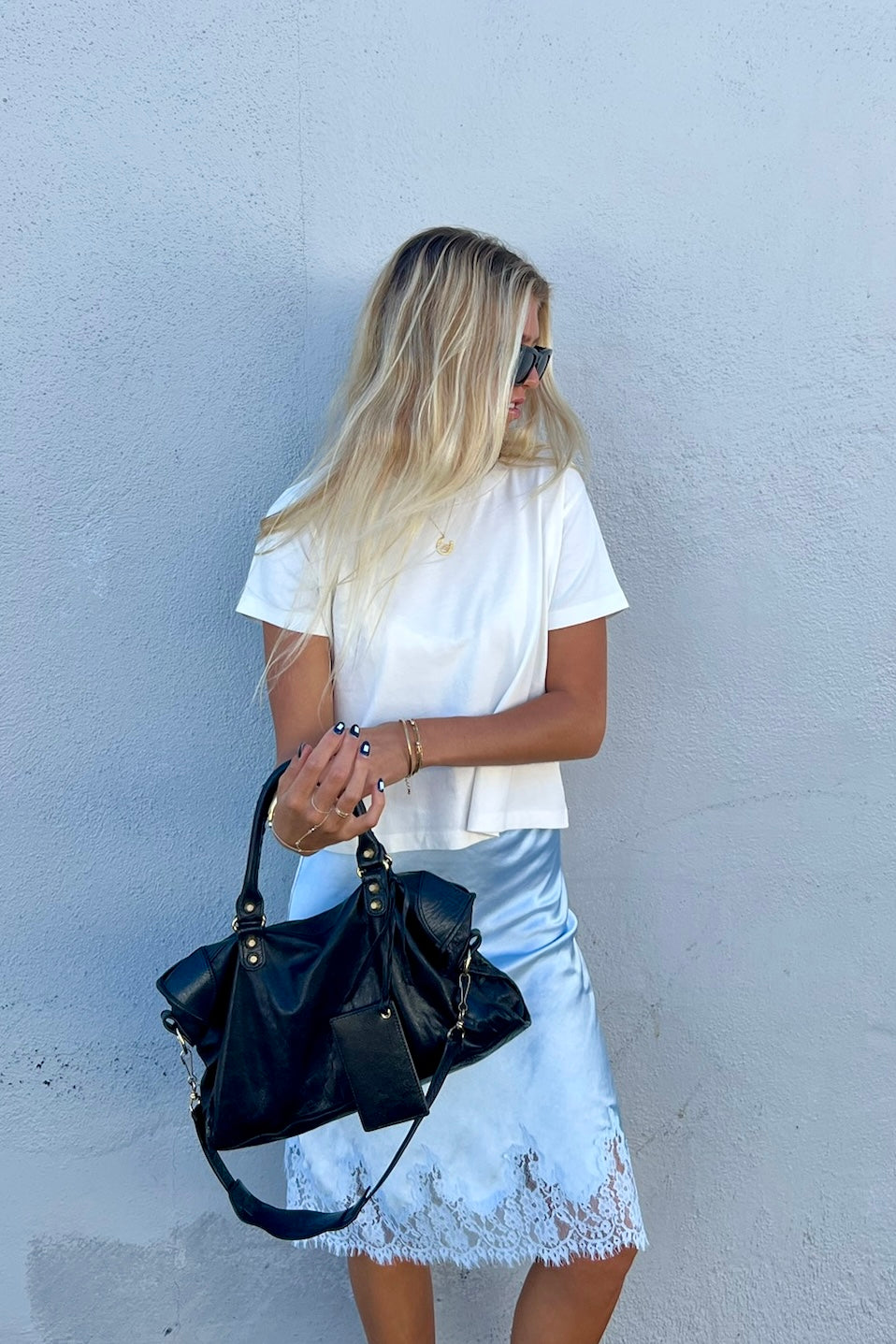 KEEN THE LABEL Nikka Satin Lace Skirt-The Shop Laguna Beach