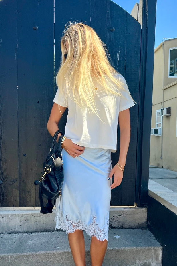 KEEN THE LABEL Nikka Satin Lace Skirt-The Shop Laguna Beach