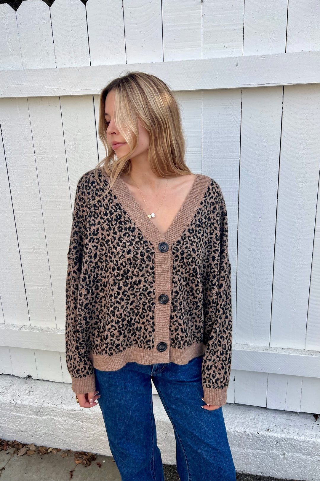 KEEN THE LABEL Benita Leopard Cardigan-The Shop Laguna Beach