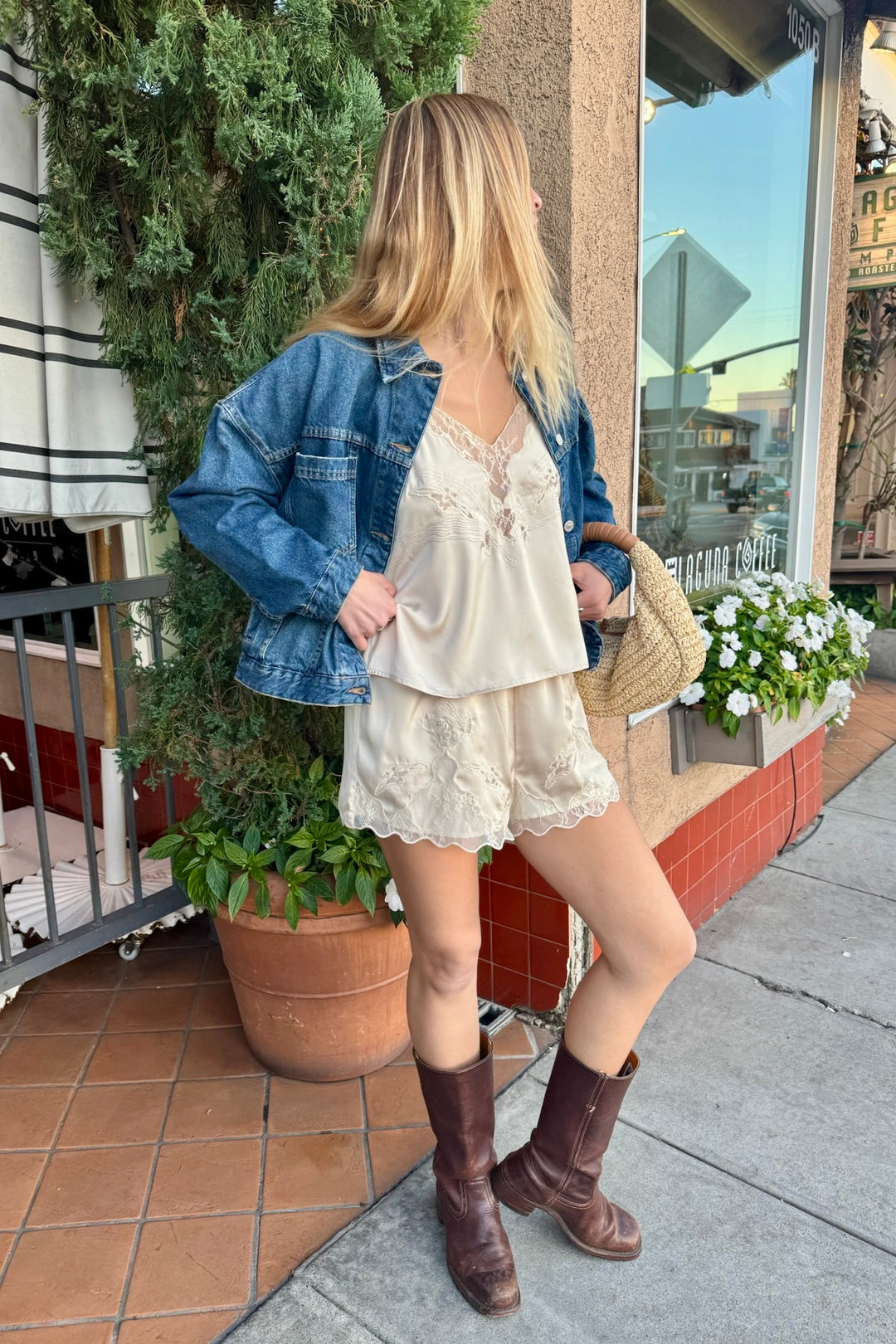 KEEN THE LABEL Eleanor Satin Lace Cami-The Shop Laguna Beach