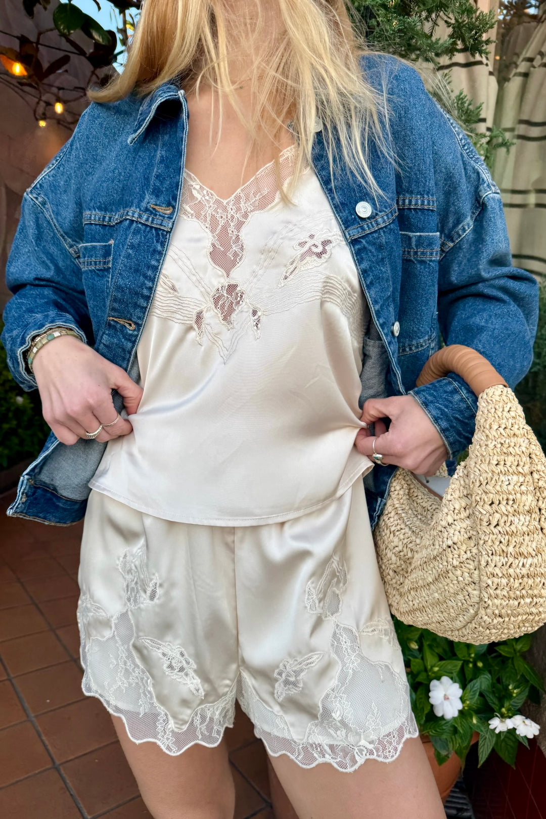 KEEN THE LABEL Eleanor Satin Lace Cami-The Shop Laguna Beach