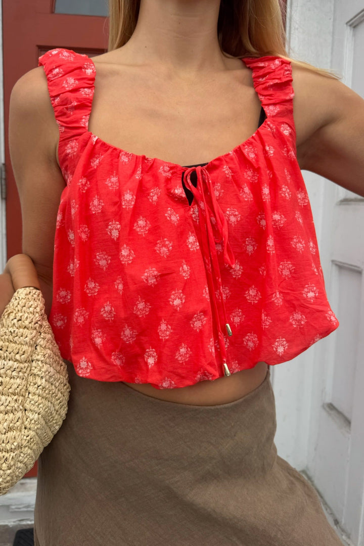 KEEN THE LABEL Sakura Cropped Blouse-The Shop Laguna Beach