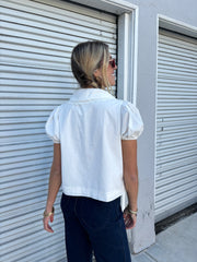 KEEN THE LABEL Winnie Tie-Front Collared Top-The Shop Laguna Beach