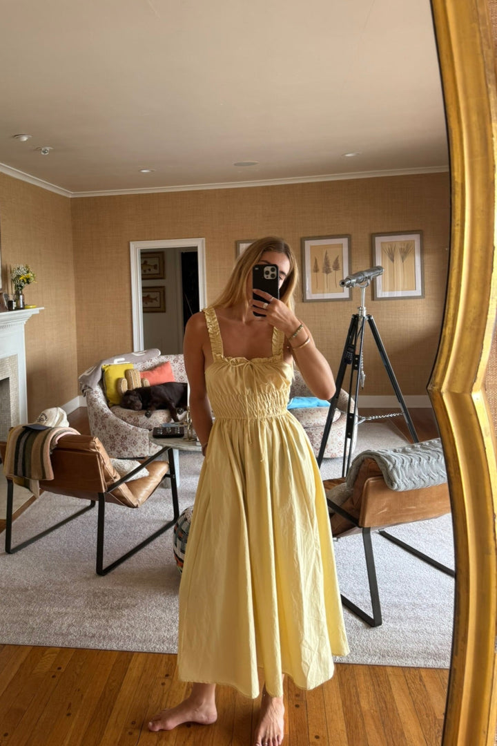KEEN THE LABEL Cadia Smocked Midi Dress-The Shop Laguna Beach