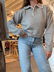 KEEN THE LABEL Kailee Whipstitch Collared Sweater