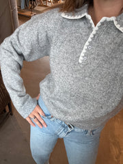 KEEN THE LABEL Kailee Whipstitch Collared Sweater