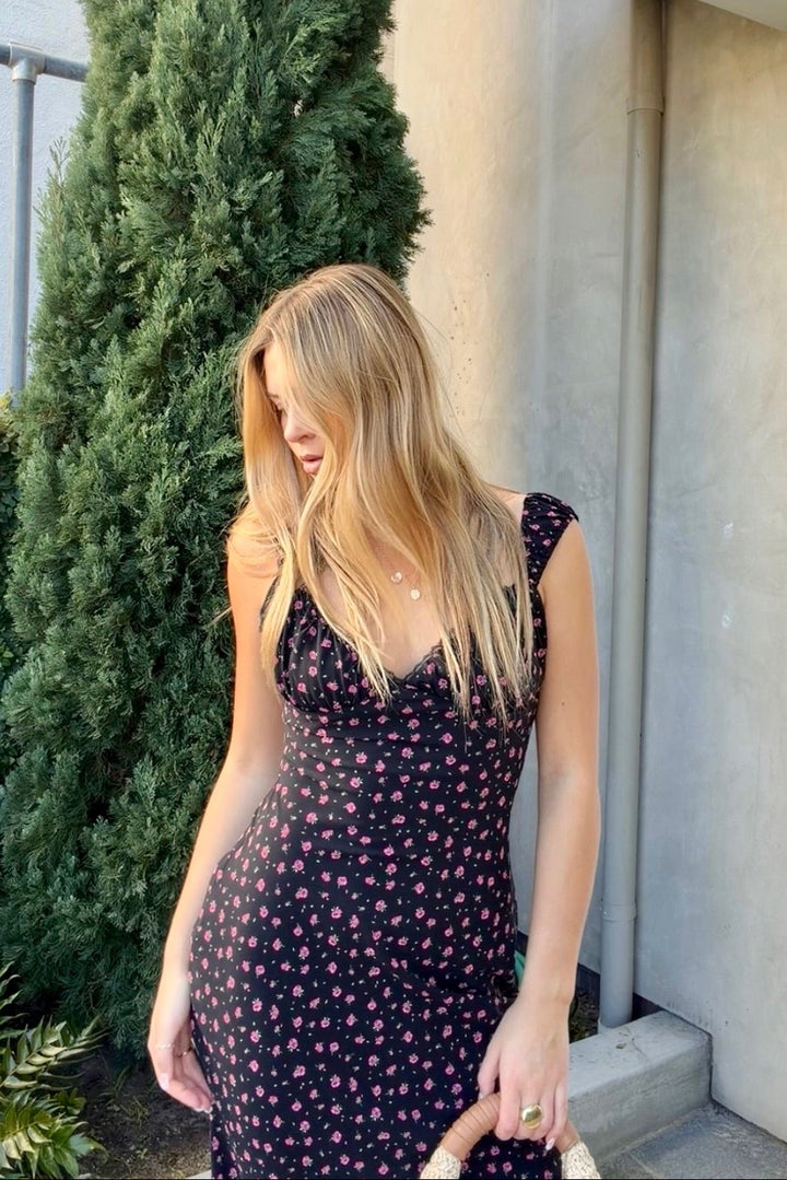 KEEN THE LABEL Noa Floral Midi Dress-The Shop Laguna Beach