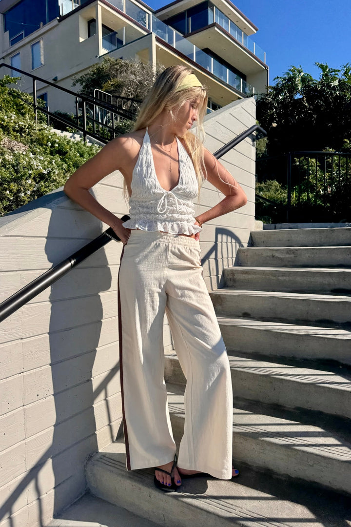 KEEN THE LABEL Amaris Textured Halter Top-The Shop Laguna Beach