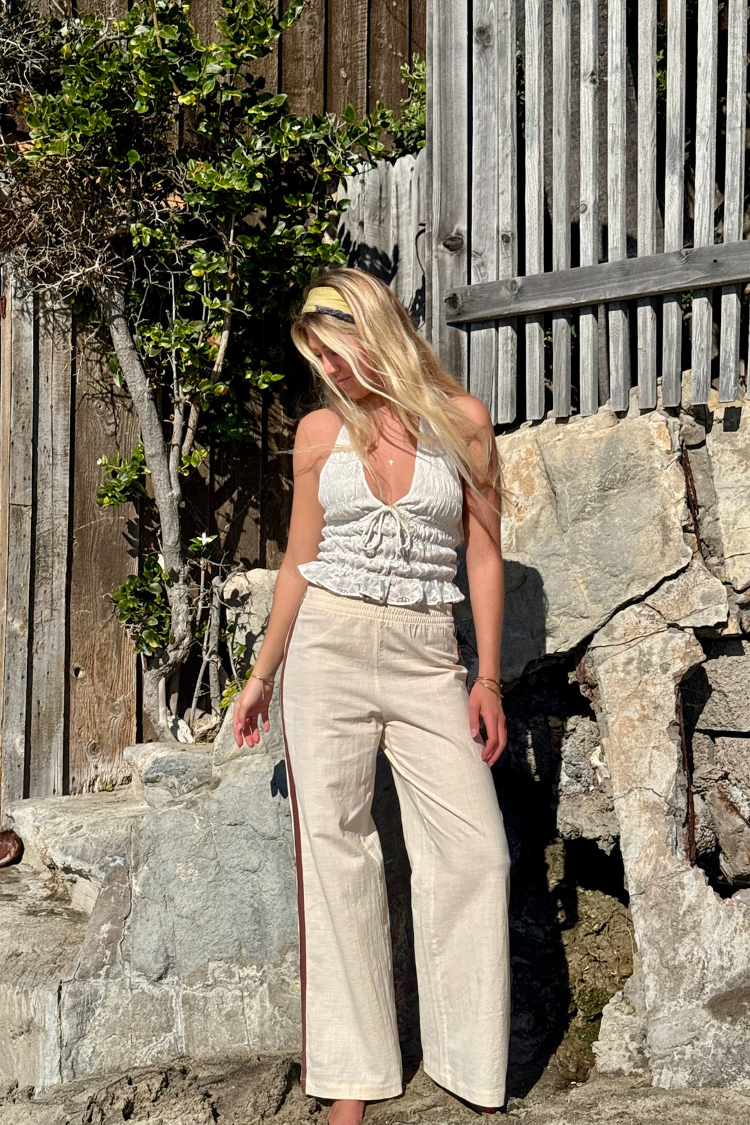 KEEN THE LABEL Amaris Textured Halter Top-The Shop Laguna Beach