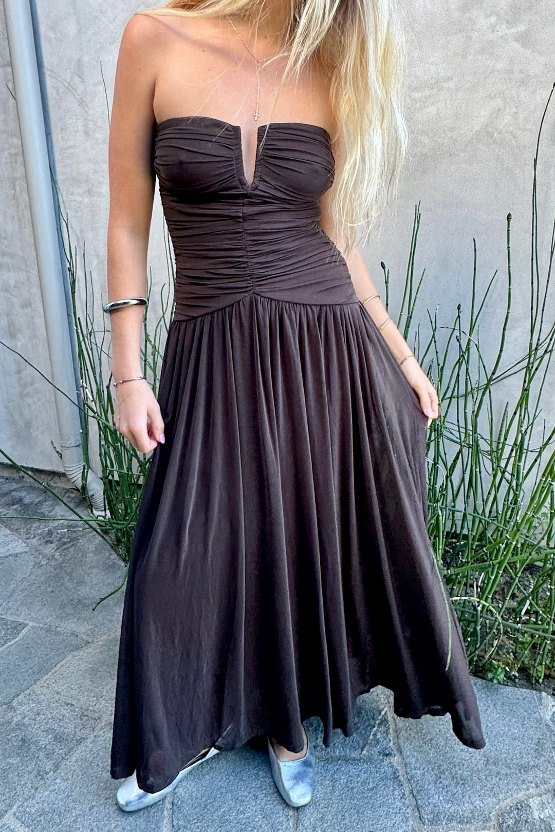 KEEN THE LABEL Lumi Ruched Drop-Waist Dress-The Shop Laguna Beach