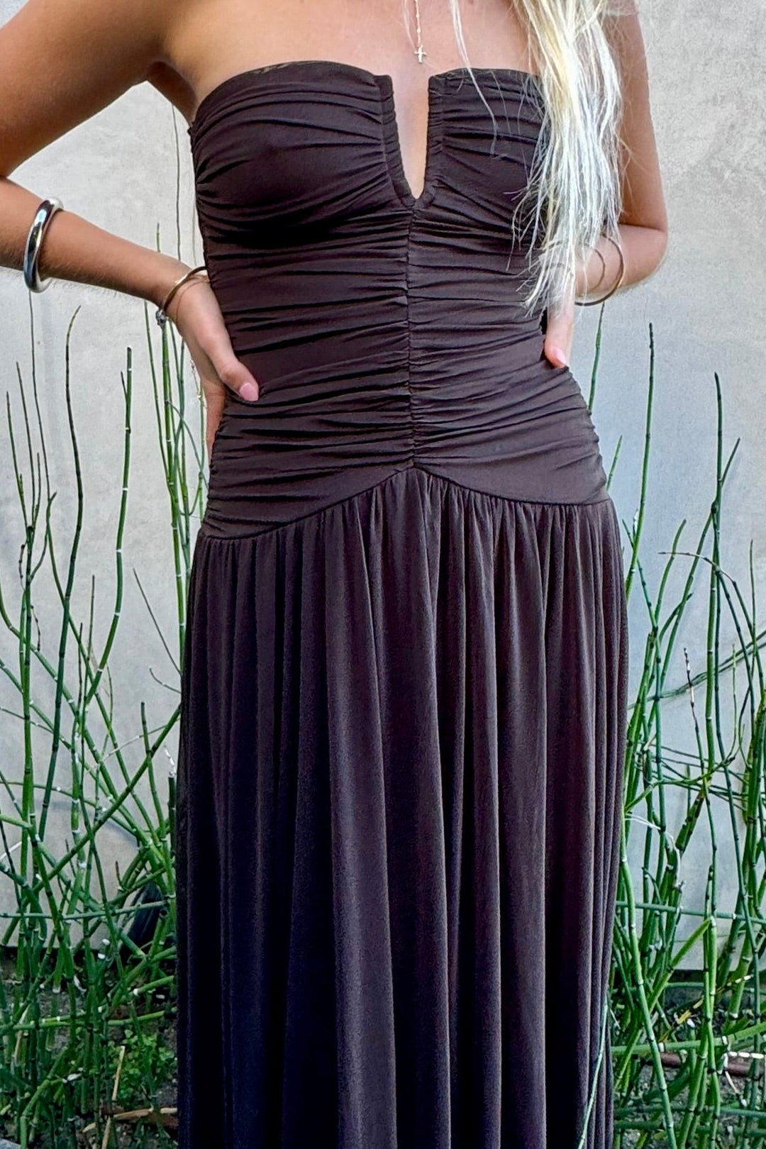 KEEN THE LABEL Lumi Ruched Drop-Waist Dress-The Shop Laguna Beach