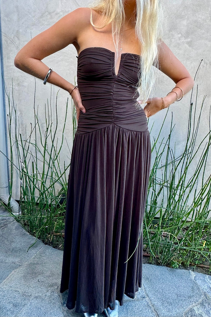 KEEN THE LABEL Lumi Ruched Drop-Waist Dress-The Shop Laguna Beach