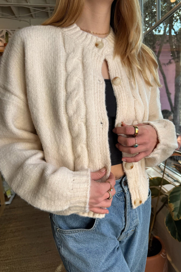 KEEN THE LABEL Melody Cableknit Cardigan-The Shop Laguna Beach