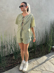 KEEN THE LABEL Sydney Gingham Drawstring Short-The Shop Laguna Beach