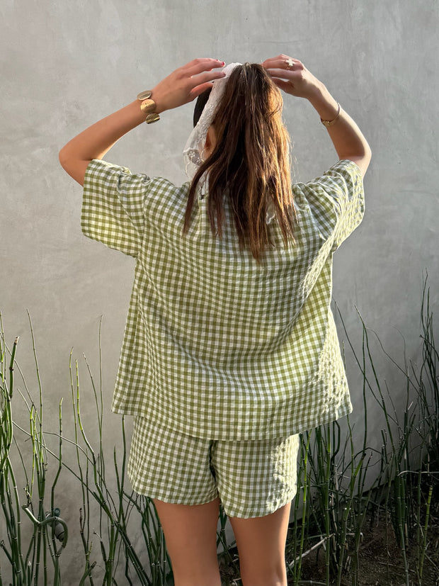 KEEN THE LABEL Sydney Gingham Drawstring Short-The Shop Laguna Beach