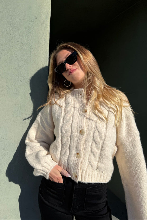 KEEN THE LABEL Melody Cableknit Cardigan-The Shop Laguna Beach