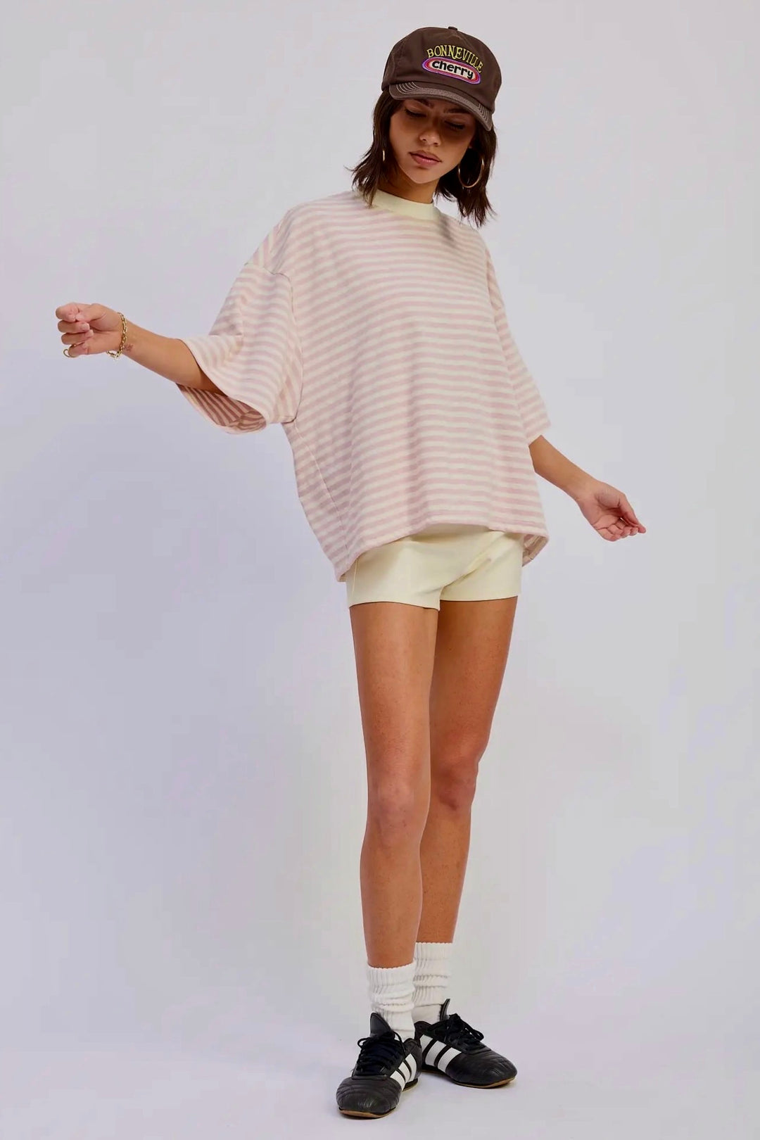 KEEN THE LABEL Katya Oversized Stripe Boxy Tee-The Shop Laguna Beach