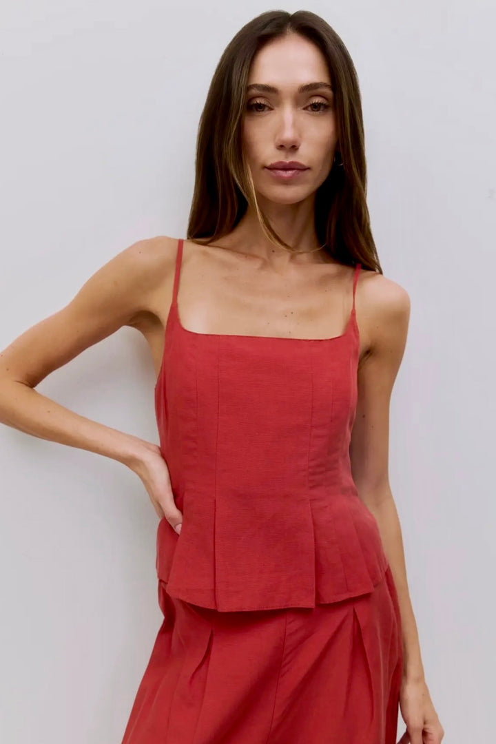 KEEN THE LABEL Callahan Pleated Woven Tank