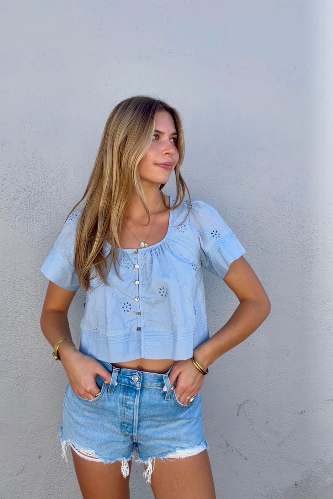 KEEN THE LABEL Serenity Eyelet Top - More Colors Available-The Shop Laguna Beach