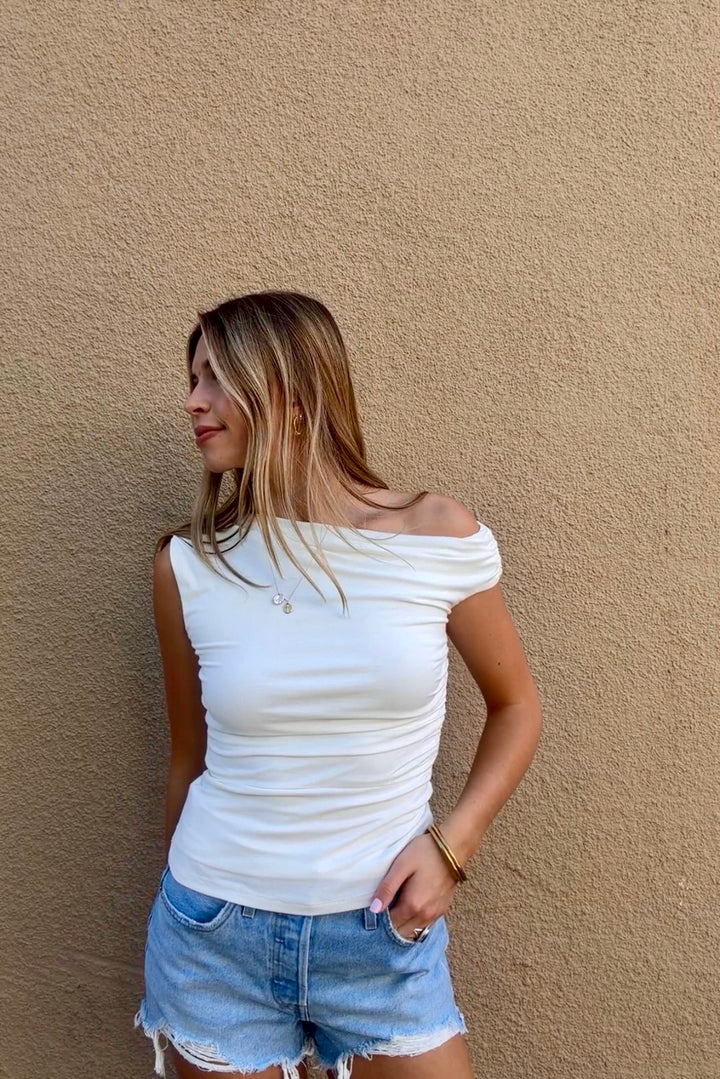 KEEN THE LABEL Brie Off-Shoulder Tank-The Shop Laguna Beach