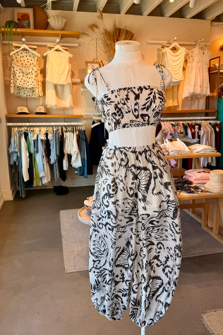 MAUDE CLUB Quinn Smocked Crop Top-The Shop Laguna Beach