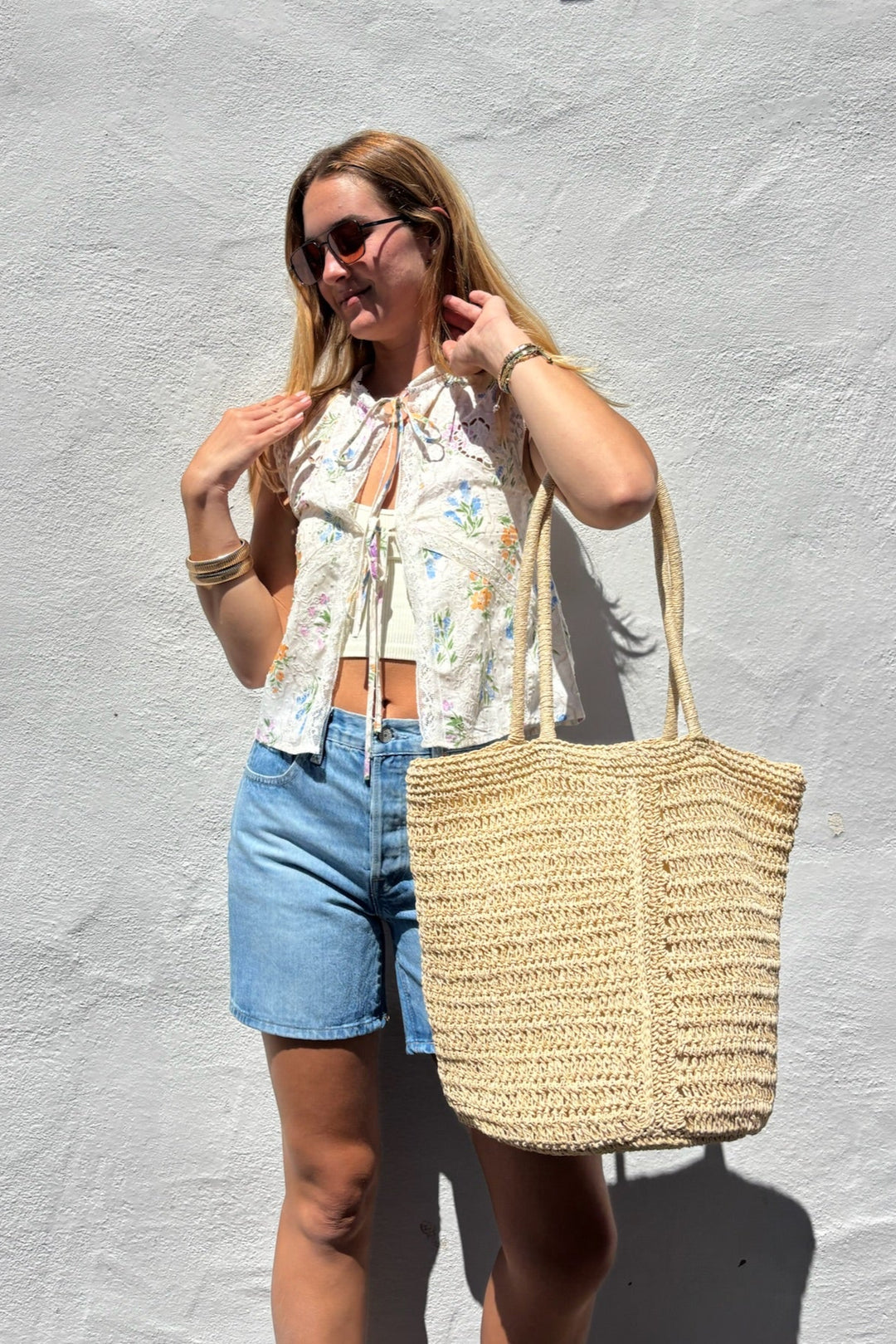 KEEN THE LABEL Sterling Double-Tie Floral Tank-The Shop Laguna Beach