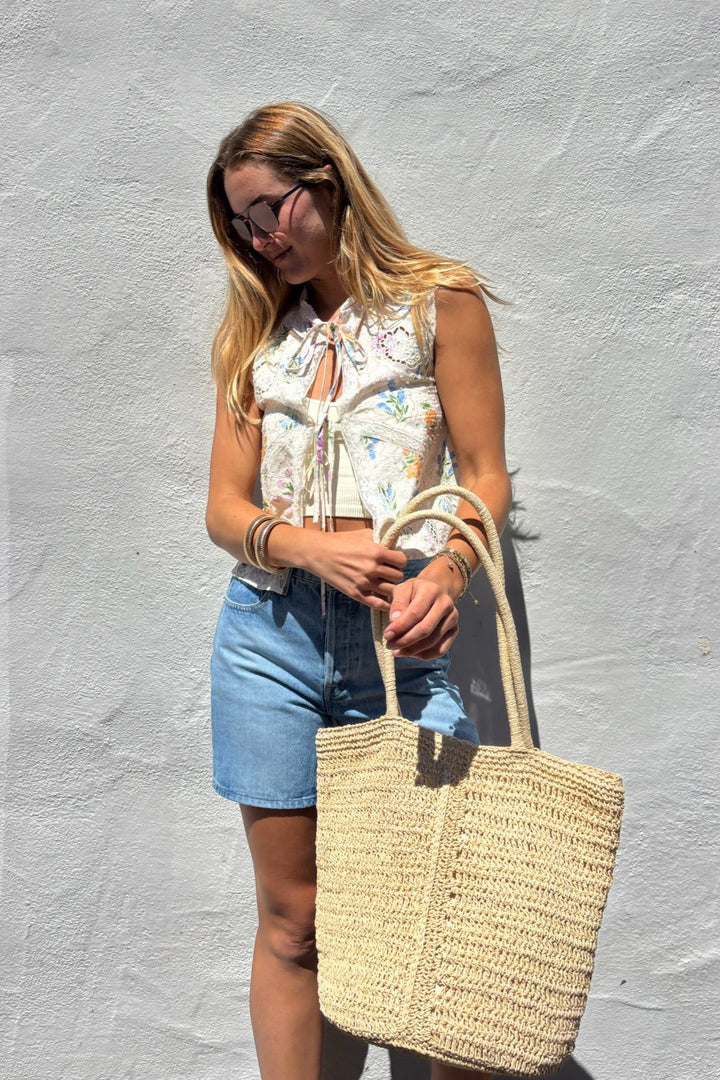 KEEN THE LABEL Sterling Double-Tie Floral Tank-The Shop Laguna Beach