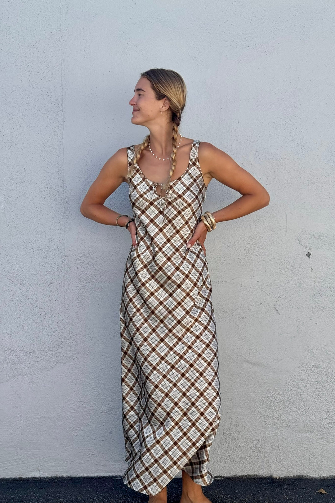 KEEN THE LABEL Ellis Plaid Maxi Dress-The Shop Laguna Beach