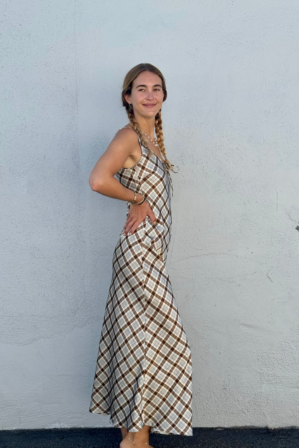 KEEN THE LABEL Ellis Plaid Maxi Dress-The Shop Laguna Beach