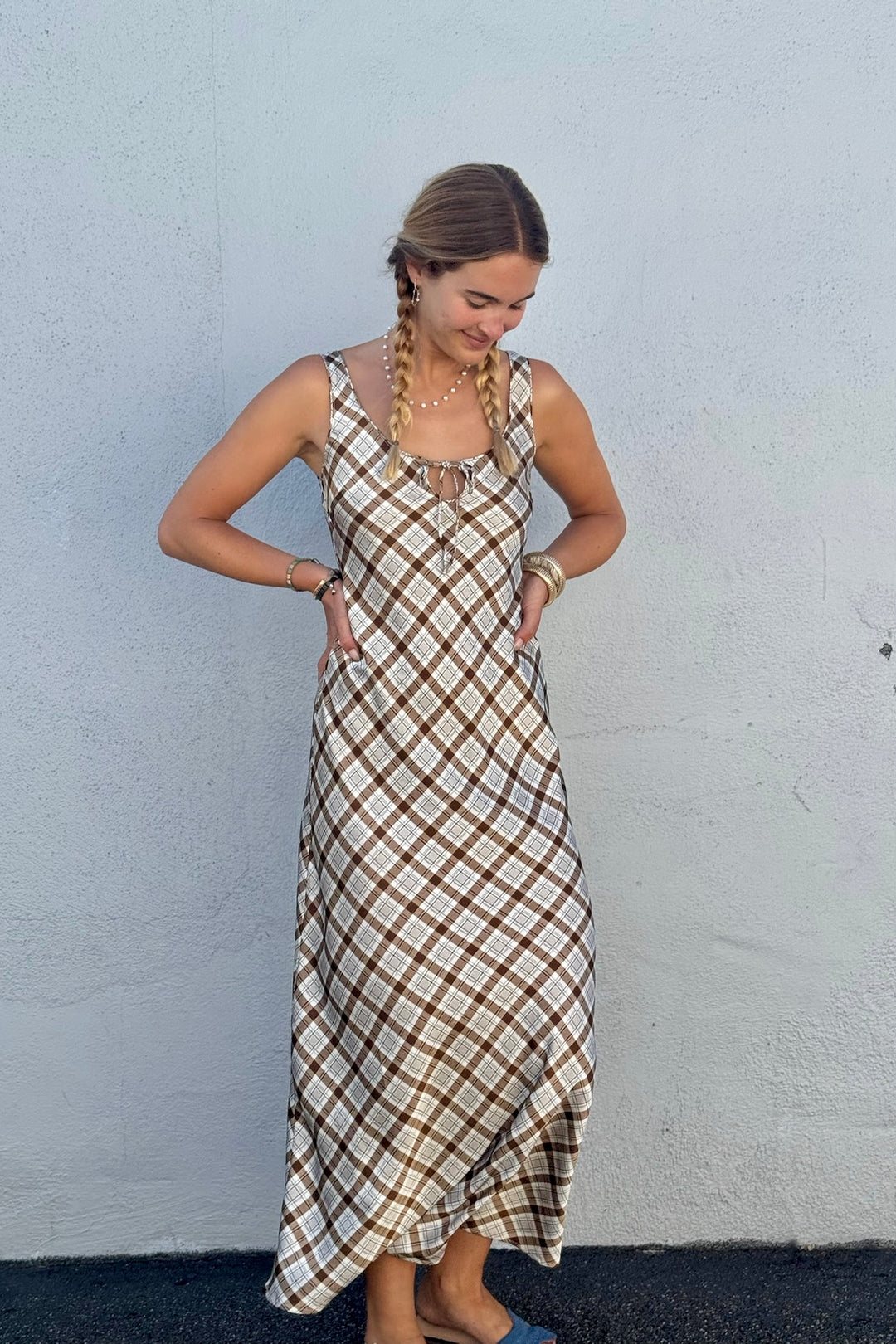 KEEN THE LABEL Ellis Plaid Maxi Dress-The Shop Laguna Beach