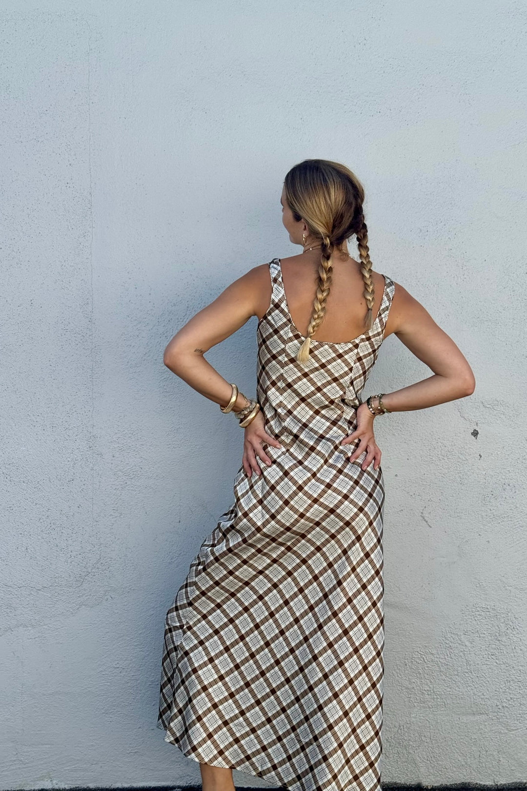 KEEN THE LABEL Ellis Plaid Maxi Dress-The Shop Laguna Beach